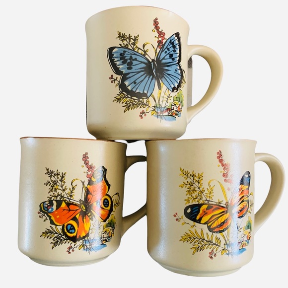 🚫SOLD🚫Vintage 60’s/70’s Butterfly Coffee Mugs - Picture 3 of 6